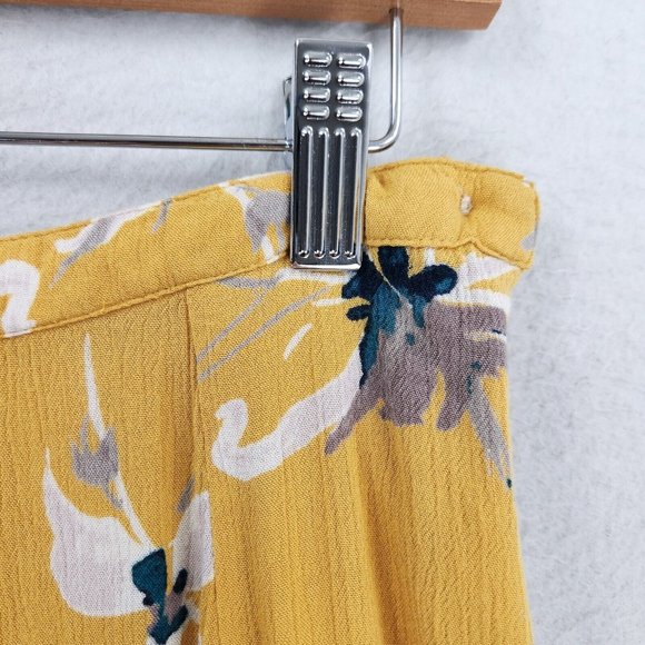 Oneill Skirt Womens Small Yellow Floral Maxi Double Slit Beach Swim Cover Casual - Picture 3 of 16